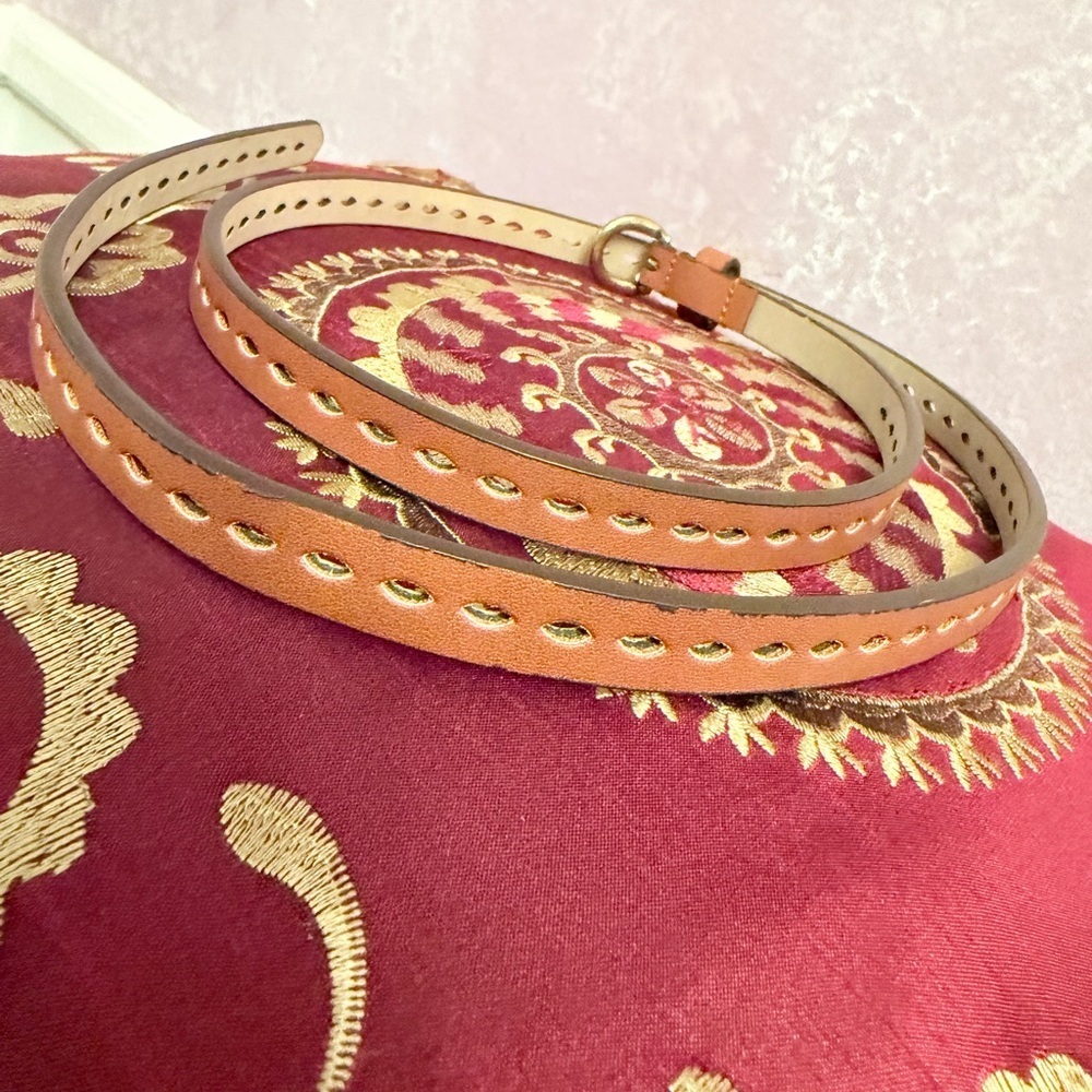 Stylish 40” Brown Pleather Belt - Picture 6 of 11